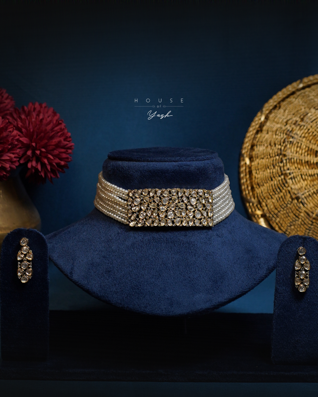TEMP-PEARL & KUNDAN CHOKER SET