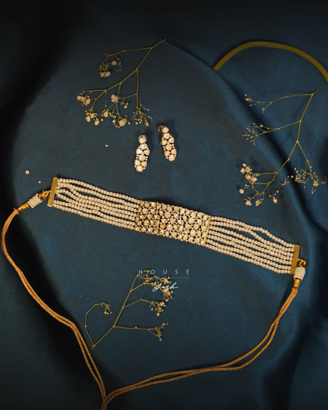 TEMP-PEARL & KUNDAN CHOKER SET
