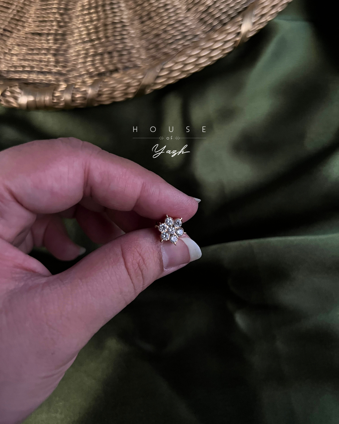 Traditional Seven-Stone Diamond Lookalike Stud Earrings