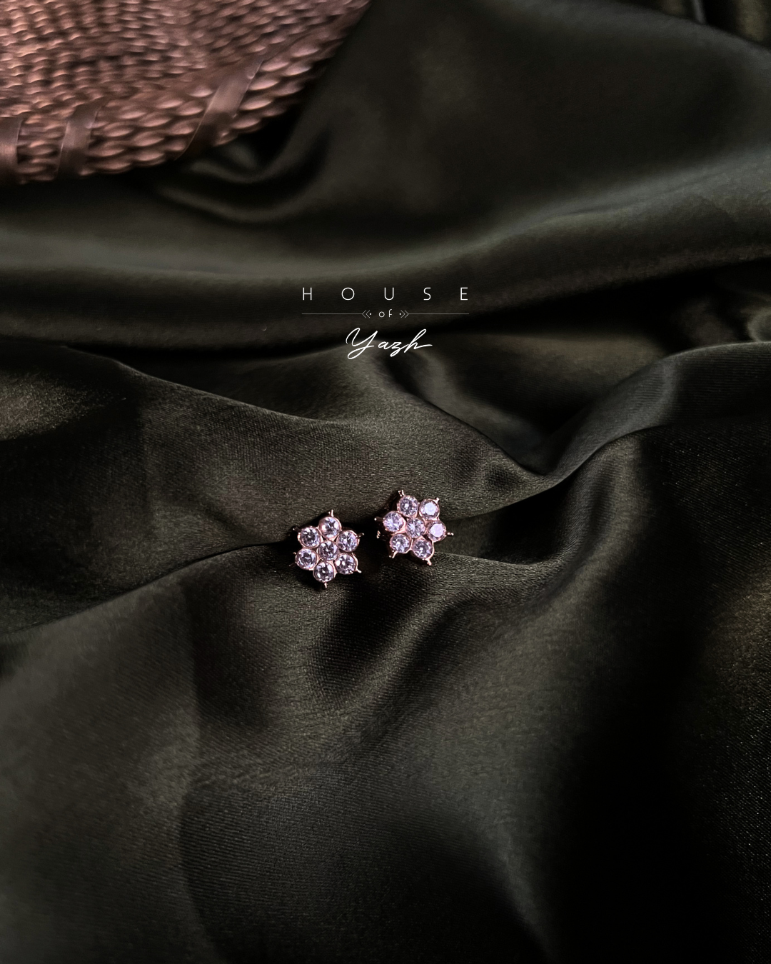 Traditional Seven-Stone Diamond Lookalike Stud Earrings